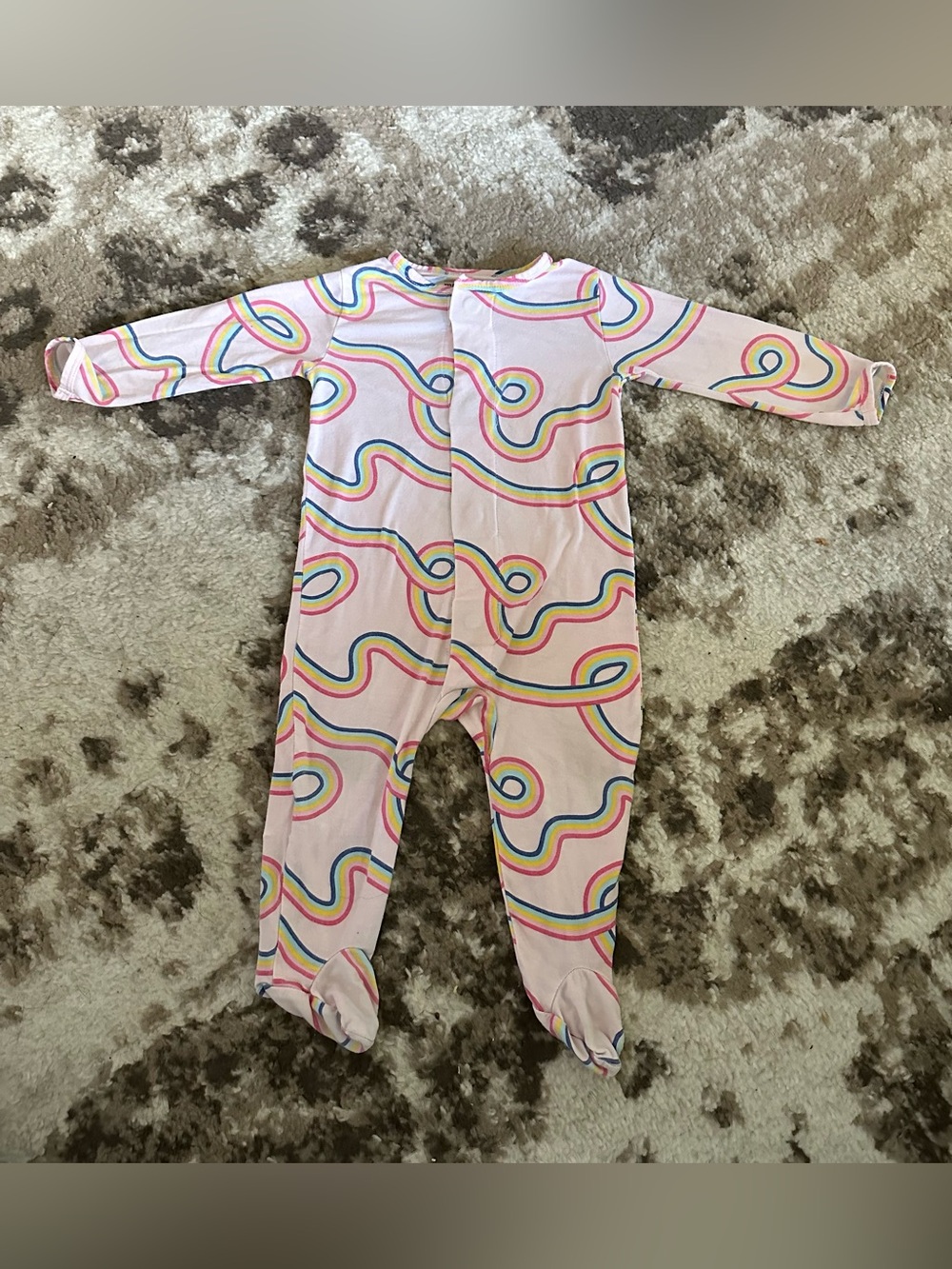 Magnetic Me Pink One-Piece Footed Romper with Rainbow Swirl